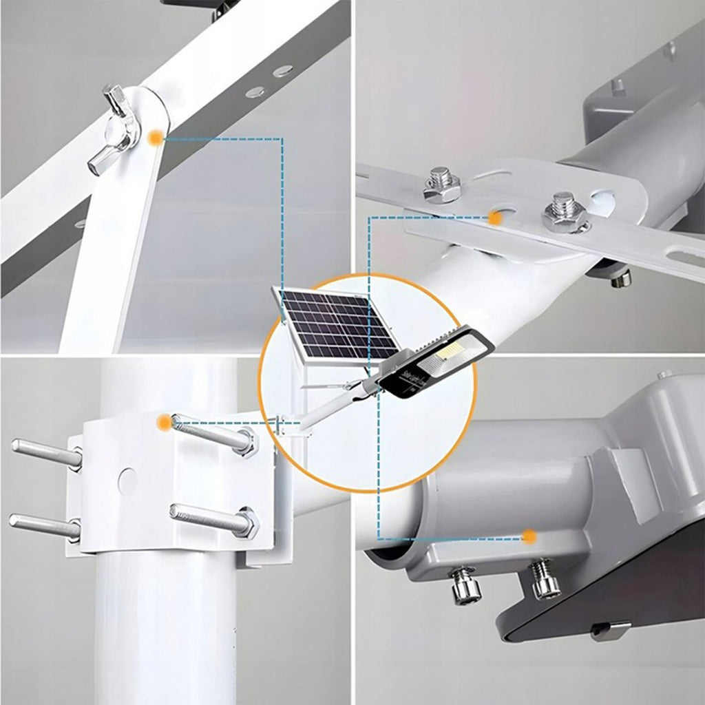 Potente lampada solare, sensore crepuscolare, telecomando, Vögler Professional 1000W
