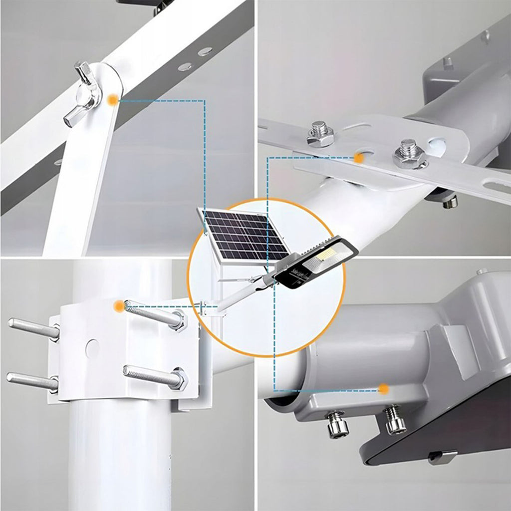 Potente lampada solare, sensore crepuscolare, telecomando, Vögler Professional 2000W