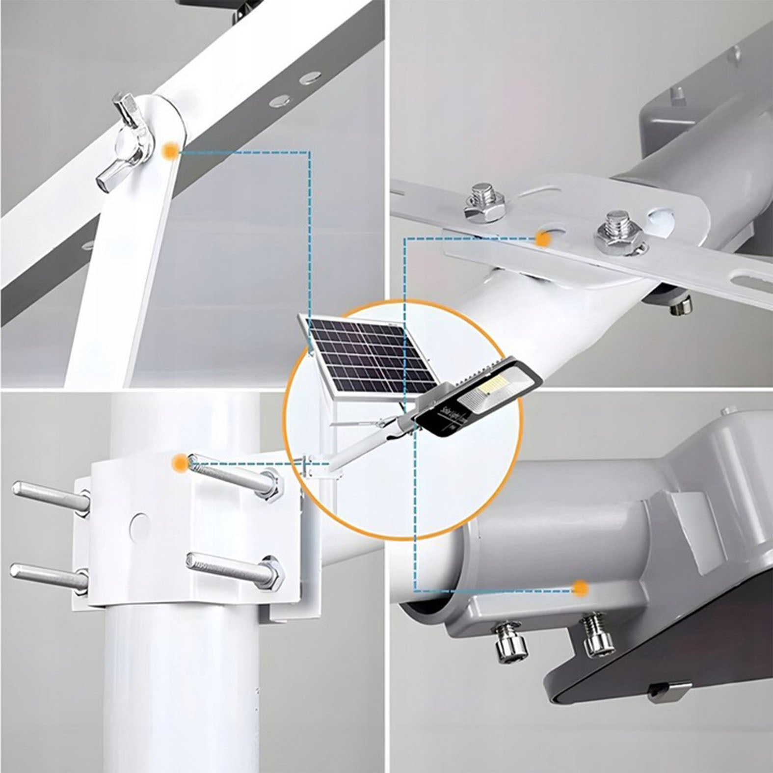Potente lampada solare, sensore crepuscolare, telecomando, Vögler Professional 600W